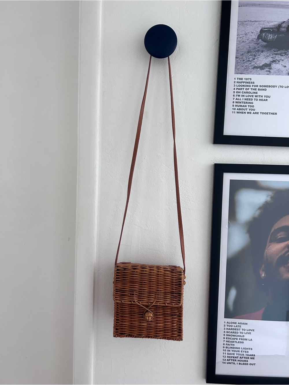 Brown Woven Crossbody Bag - Women's Straw Shoulder Bag